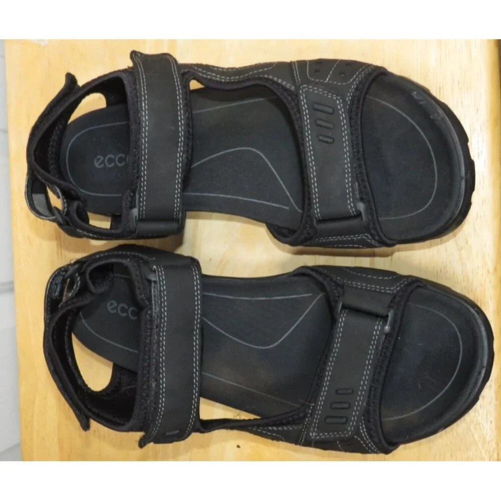 ECCO Men's Utah Multisport Sandals Size EU 42/ US 8-8.5 Black Leather Outdoor
